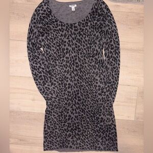 Old Navy Cotton Blend Leopard Print Sweater Dress